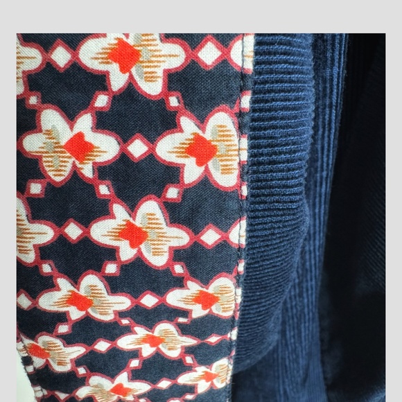 Anthropologie Maeve Dress Corduroy Winchester Blue Tie Front Button Shirt Dress - Picture 8 of 16